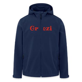 Grüezi - Schweiz - Switzerland - Swiss - Suisse - Veste softshell homme en polyester recyclé Stanley/Stella - marine - Devant - AI Model Male 185 light (185cm)