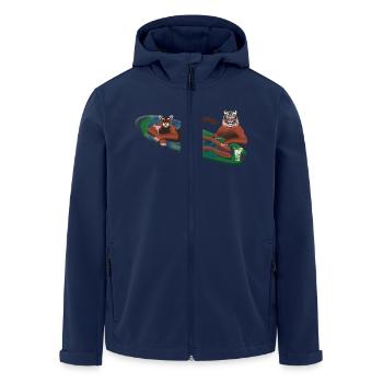 Tiger im Wasser - Recycelte Männer Softshell-Jacke von Stanley/Stella - Navy - Vorne - AI Model Male 185 light (185cm)