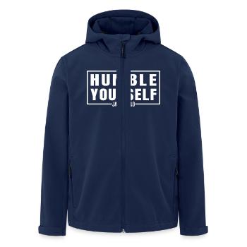 Humble Yourself - Men’s Recycled Softshell Jacket by Stanley/Stella - navy - Front - AI Model Male 185 light (185cm)