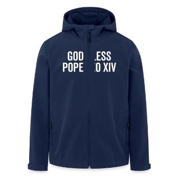 Que Dieu bénisse le pape Léon XIV - Veste softshell homme en polyester recyclé Stanley/Stella - marine - Devant - AI Model Male 185 light (185cm)