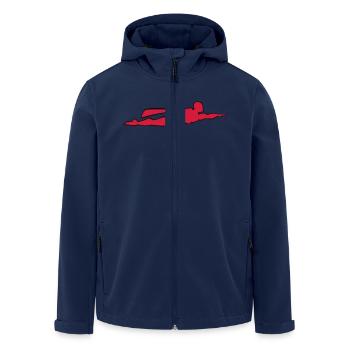 Superheld zweifarbig - Recycelte Männer Softshell-Jacke von Stanley/Stella - Navy - Vorne - AI Model Male 185 light (185cm)