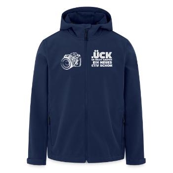 Fotografen Glück Kamera - Recycelte Männer Softshell-Jacke von Stanley/Stella - Navy - Vorne - AI Model Male 185 light (185cm)