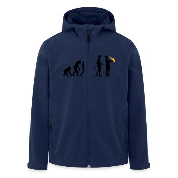 evolution_saxophon_a_2 - Recycelte Männer Softshell-Jacke von Stanley/Stella - Navy - Vorne - AI Model Male 185 light (185cm)