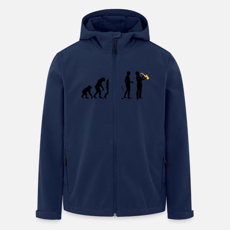 evolution_saxophon_a_2 - Men’s Recycled Softshell Jacket by Stanley/Stella - navy