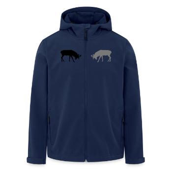 deer - antler - hunting - hunter - Men’s Recycled Softshell Jacket by Stanley/Stella - navy - Front - AI Model Male 185 light (185cm)