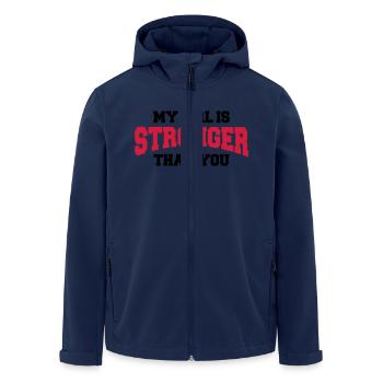 My girl is stronger than you - Men’s Recycled Softshell Jacket by Stanley/Stella - navy - Front - AI Model Male 185 light (185cm)