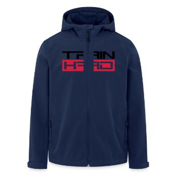 workout cool design text hantel train hard trainie - Recycelte Männer Softshell-Jacke von Stanley/Stella - Navy - Vorne - AI Model Male 185 light (185cm)