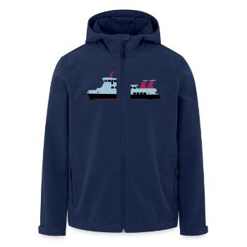 schiff - Recycelte Männer Softshell-Jacke von Stanley/Stella - Navy - Vorne - AI Model Male 185 light (185cm)