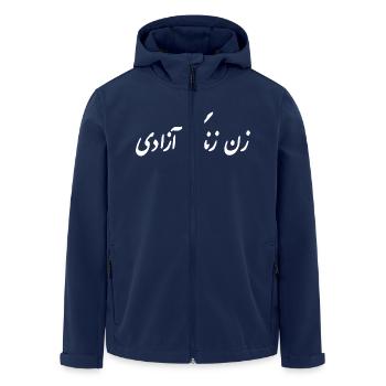 Women life freedom - Men’s Recycled Softshell Jacket by Stanley/Stella - navy - Front - AI Model Male 185 light (185cm)