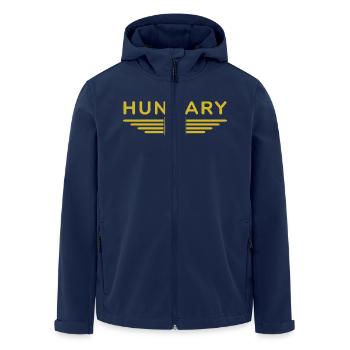 Hungary Fan, Outfit T Shirt Design - Men’s Recycled Softshell Jacket by Stanley/Stella - navy - Front - AI Model Male 185 light (185cm)