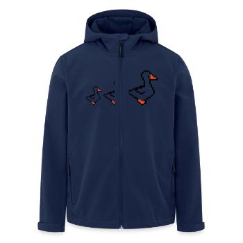 pixel enten - Recycelte Männer Softshell-Jacke von Stanley/Stella - Navy - Vorne - AI Model Male 185 light (185cm)