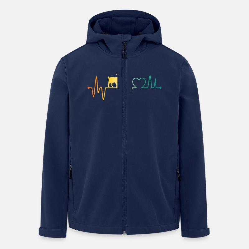 Herzschlag Ziegen - Recycelte Männer Softshell-Jacke von Stanley/Stella - Navy