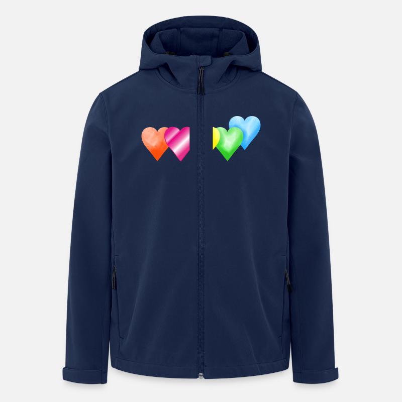 bunte Herzen - Recycelte Männer Softshell-Jacke von Stanley/Stella - Navy