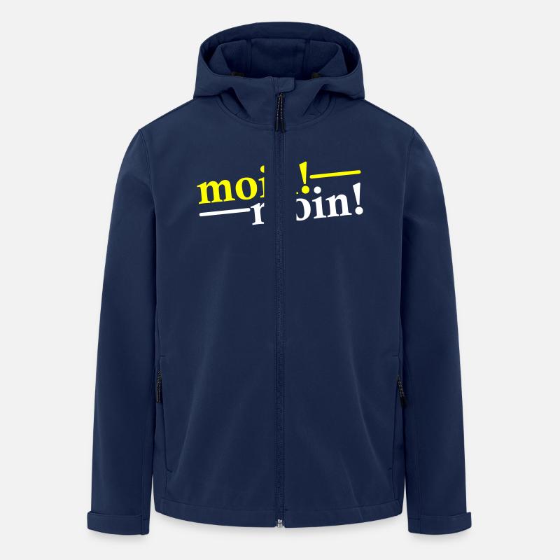 Moin Moin Salutations - Veste softshell homme en polyester recyclé Stanley/Stella - marine