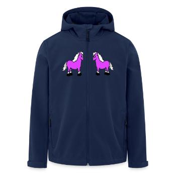 2 Unicorns Team Pair Horns Friends Welcome Cute - Men’s Recycled Softshell Jacket by Stanley/Stella - navy - Front - AI Model Male 185 light (185cm)