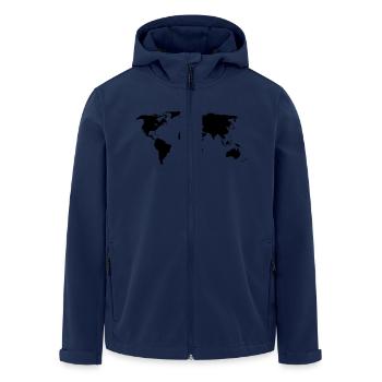 Carte du Monde - Veste softshell homme en polyester recyclé Stanley/Stella - marine - Devant - AI Model Male 185 light (185cm)