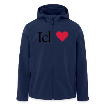I Love - Recycelte Männer Softshell-Jacke von Stanley/Stella - Navy - Vorne - AI Model Male 185 light (185cm)