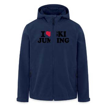 I love Ski Jumping - Men’s Recycled Softshell Jacket by Stanley/Stella - navy - Front - AI Model Male 185 light (185cm)