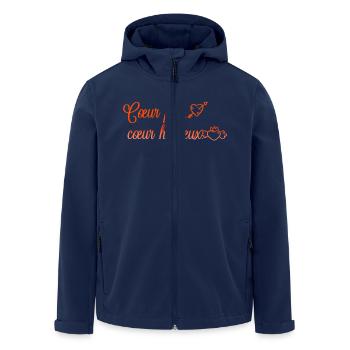 VALENTINES DAY HEART LOVE LOVE ROSE - Men’s Recycled Softshell Jacket by Stanley/Stella - navy - Front - AI Model Male 185 light (185cm)