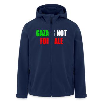 gaza is not for sale - Men’s Recycled Softshell Jacket by Stanley/Stella - navy - Front - AI Model Male 185 light (185cm)