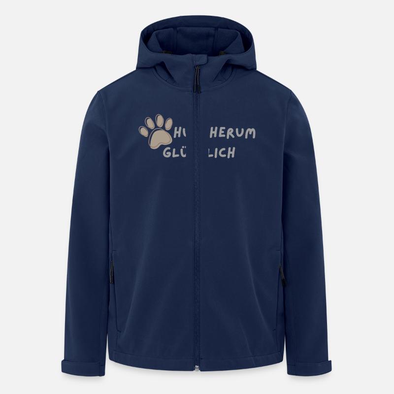 Hundherum glücklich - Recycelte Männer Softshell-Jacke von Stanley/Stella - Navy