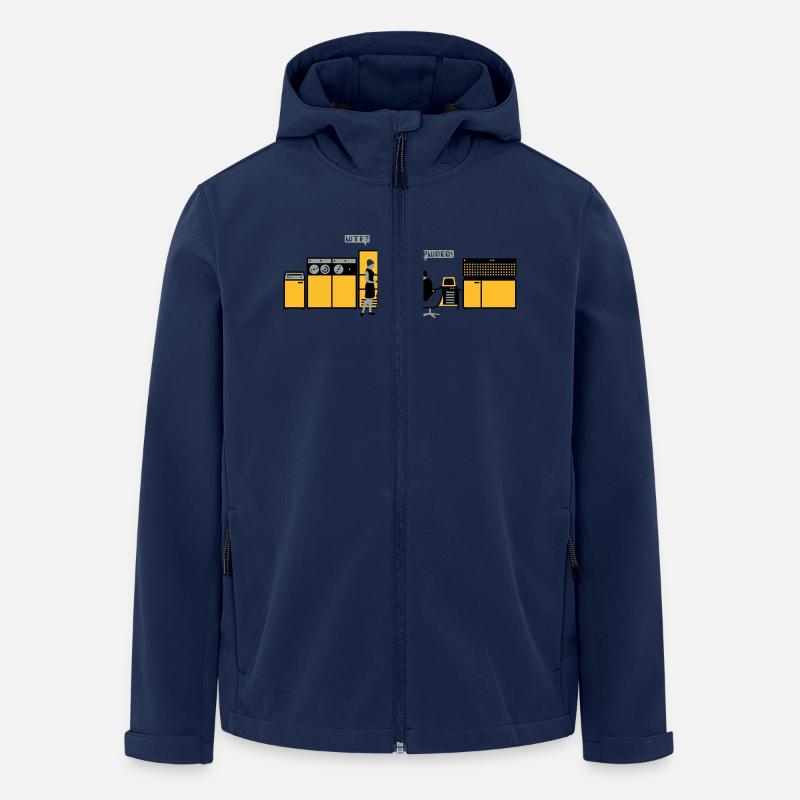 retro computer - Veste softshell homme en polyester recyclé Stanley/Stella - marine