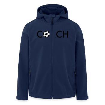 Football Coach - Men’s Recycled Softshell Jacket by Stanley/Stella - navy - Front - AI Model Male 185 light (185cm)