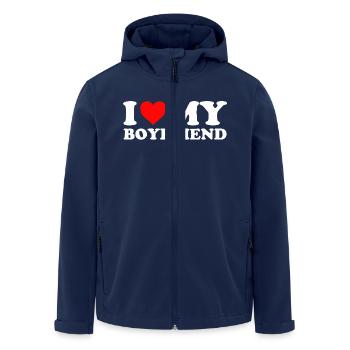 J’AIME MON COPAIN Saint-Valentin Cadeau Amour - Veste softshell homme en polyester recyclé Stanley/Stella - marine - Devant - AI Model Male 185 light (185cm)