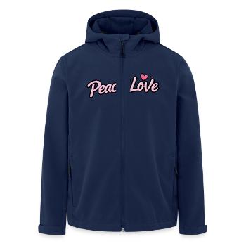 Frieden und Liebe - Recycelte Männer Softshell-Jacke von Stanley/Stella - Navy - Vorne - AI Model Male 185 light (185cm)