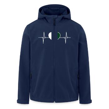 Pakistan Flagge Herzschlag - Recycelte Männer Softshell-Jacke von Stanley/Stella - Navy - Vorne - AI Model Male 185 light (185cm)