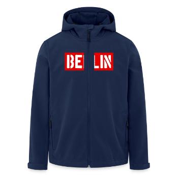 Berlin - Capital - Germany - Berlin Bear - Men’s Recycled Softshell Jacket by Stanley/Stella - navy - Front - AI Model Male 185 light (185cm)