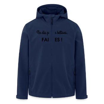 ne dis pas de betises - Veste softshell homme en polyester recyclé Stanley/Stella - marine - Devant - AI Model Male 185 light (185cm)