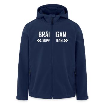 Bräutigam Support Team 3 - Recycelte Männer Softshell-Jacke von Stanley/Stella - Navy - Vorne - AI Model Male 185 light (185cm)