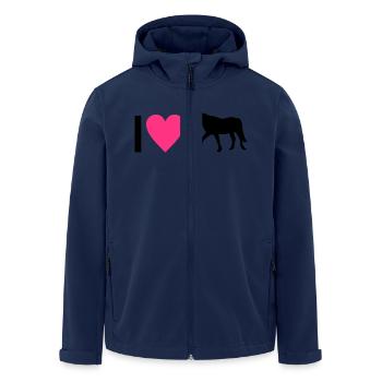 horse - Men’s Recycled Softshell Jacket by Stanley/Stella - navy - Front - AI Model Male 185 light (185cm)