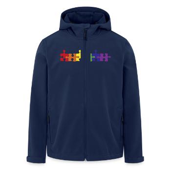 Rainbow 02os - Puzzle - pace - peace -Frieden - Recycelte Männer Softshell-Jacke von Stanley/Stella - Navy - Vorne - AI Model Male 185 light (185cm)