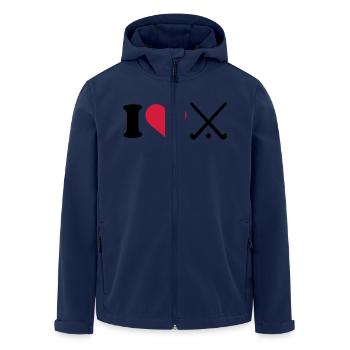 I love Field hockey - Men’s Recycled Softshell Jacket by Stanley/Stella - navy - Front - AI Model Male 185 light (185cm)