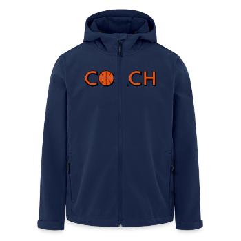 Basketball Coach Logo Design - Recycelte Männer Softshell-Jacke von Stanley/Stella - Navy - Vorne - AI Model Male 185 light (185cm)