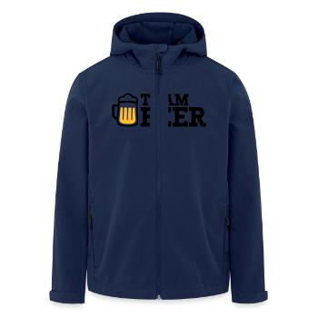 Team Beer - Men’s Recycled Softshell Jacket by Stanley/Stella - navy - Front - AI Model Male 185 light (185cm)