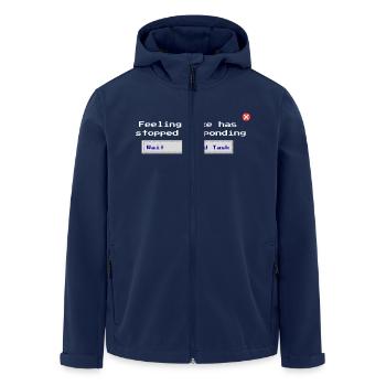 Feelings.exe Has Stopped Responding – Glitched Sad - Men’s Recycled Softshell Jacket by Stanley/Stella - navy - Front - AI Model Male 185 light (185cm)