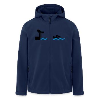 schwimmen Staffel - Men’s Recycled Softshell Jacket by Stanley/Stella - navy - Front - AI Model Male 185 light (185cm)
