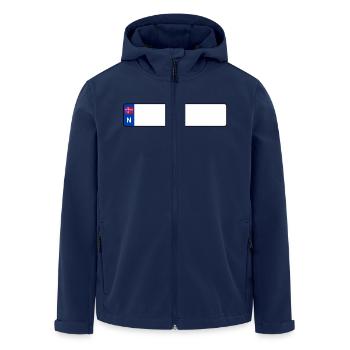 Registration N - Men’s Recycled Softshell Jacket by Stanley/Stella - navy - Front - AI Model Male 185 light (185cm)