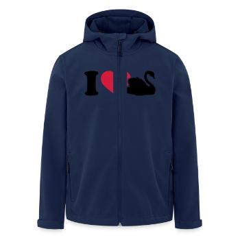 I love Swans - Men’s Recycled Softshell Jacket by Stanley/Stella - navy - Front - AI Model Male 185 light (185cm)