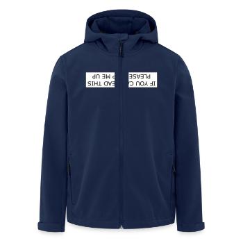 If you can read this please help me up - Men’s Recycled Softshell Jacket by Stanley/Stella - navy - Front - AI Model Male 185 light (185cm)