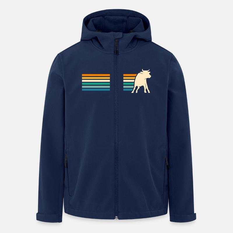 Bovins de buffle Bœufs - Veste softshell homme en polyester recyclé Stanley/Stella - marine