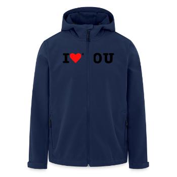 I love you - Je t'aime - Veste softshell homme en polyester recyclé Stanley/Stella - marine - Devant - AI Model Male 185 light (185cm)