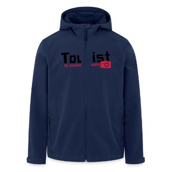 Tourist im Auslandseinsatz - Recycelte Männer Softshell-Jacke von Stanley/Stella - Navy - Vorne - AI Model Male 185 light (185cm)