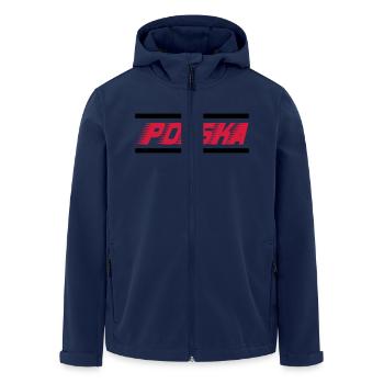 polska_2 - Men’s Recycled Softshell Jacket by Stanley/Stella - navy - Front - AI Model Male 185 light (185cm)