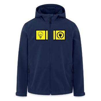 Elektriker / Elektrizität / Energie / DIY - Recycelte Männer Softshell-Jacke von Stanley/Stella - Navy - Vorne - AI Model Male 185 light (185cm)