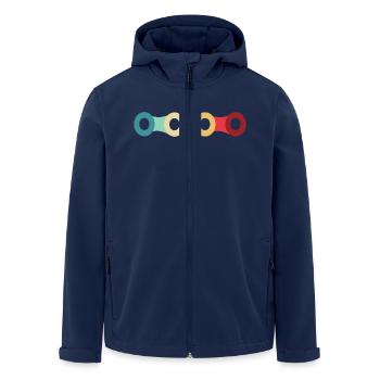 Bicycle Chain Bicycle Retro - Men’s Recycled Softshell Jacket by Stanley/Stella - navy - Front - AI Model Male 185 light (185cm)