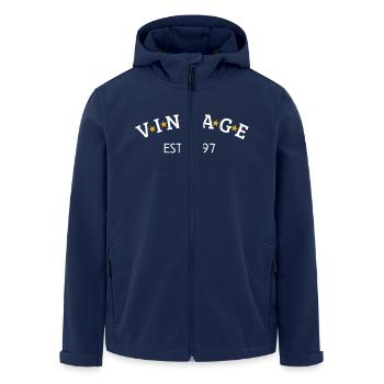 Vintage est 1997 - Veste softshell homme en polyester recyclé Stanley/Stella - marine - Devant - AI Model Male 185 light (185cm)